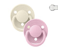 Bibs- chupetas De Lux de Silicone Ivory/ Baby pink pack 2