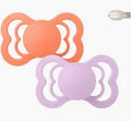 Bibs- chupetas Couture Symmetric Papaya/ Violet Sky pack 2